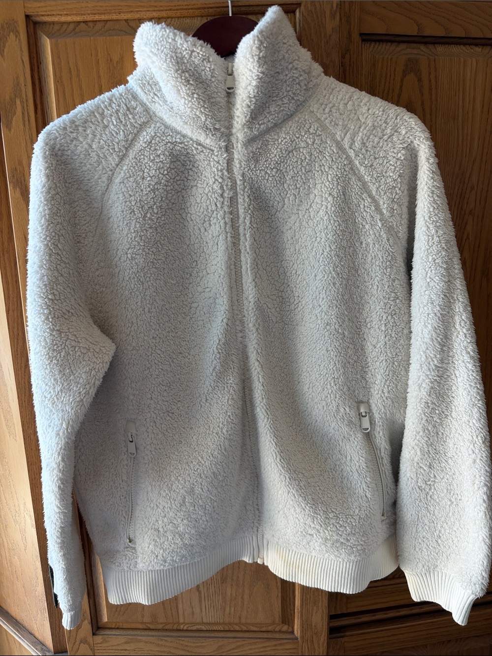 Athleta Tugga Sherpa Jacket Cream Ivory Off-White Size M HO22